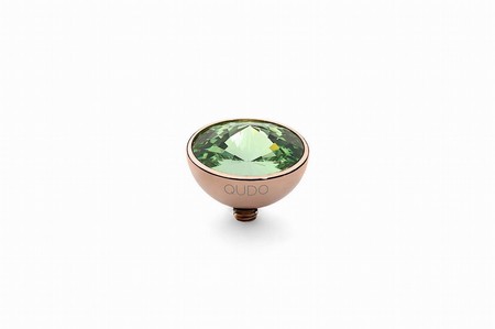 Qudo Rose Gold Topper Bottone 11.5mm - Peridot